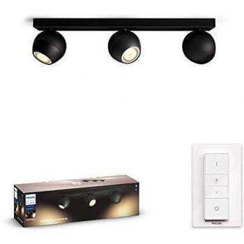 Luz Philips Hue Buckram 3 Focos LED Dimmer Negro 3x5W 2200-6500K IP20