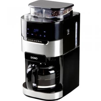 Cafetera automática Domo DO721K con molinillo integrado, 1.5L, 12 tazas, pantalla LCD y 3 intensidades de café