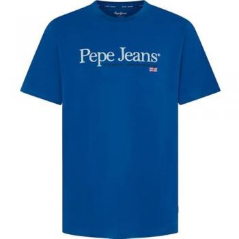 Camiseta de Manga Corta Pepe Jeans Albert Azul Acero para Hombre M, Casual, Algodón