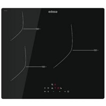 Placa de Inducción Edesa EIT-6328 R 59cm 3 Zonas Cocción Control Táctil 9 Niveles Potencia Regulable Bloqueo de Seguridad Temporizador Color Negro