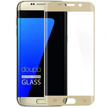 doupi FullCover Protector de Pantalla Compatible con Samsung Galaxy S7 Edge, Cobertura Completa 3D 9H HD Duro Vidrio Templado, Dorado