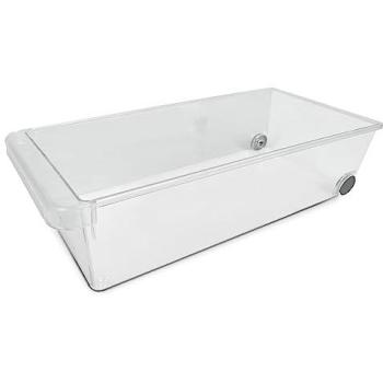 Cajón Transparente para Frigorífico con Tirador y Ruedas, Almacenamiento de Frutas y Verduras (15x37x10 cm)