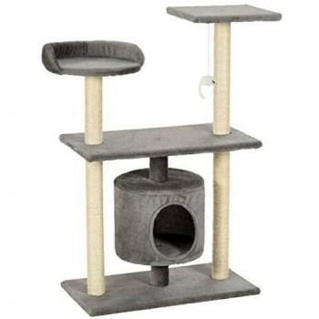 vidaXL Rascador para Gatos con Poste Rascador Sisal 95cm Gris Juegos Mascotas