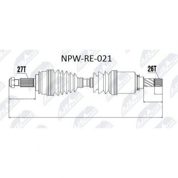 Árbol de transmisión NTY NPW-RE-021 con características de alta resistencia y durabilidad