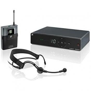 Sennheiser XSW 1-ME3 B SET Micrófono Diadema Inalámbrico con Banda B, incluye transmisor de cuerpo y receptor, rango de frecuencia UHF, hasta 100 metros de alcance, batería