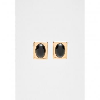 Stradivarius Black Geometric Earrings OS