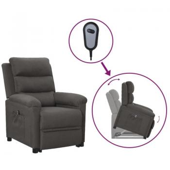 Sillón elevable de tela gris oscuro vidaXL