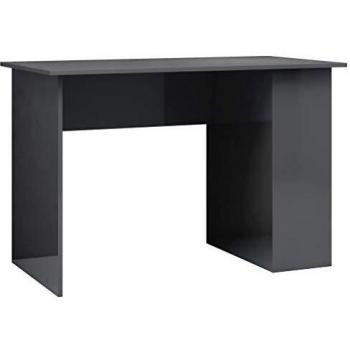 High Gloss Grey Engineered Wood Desk 110x60 cm