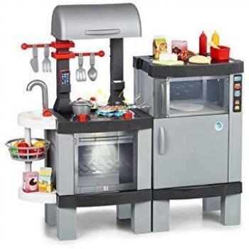 Chicos Cooking Plus 2en1 Barbacoa Infantil con Efecto de Cocina Real: Los Alimentos cambian de Color Cuando se cocinan en el fogón LED. Incluye 31 Accesorios.