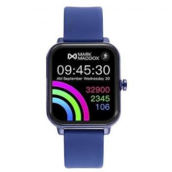Reloj Smart Unisex de Policarbonato Negro con Correa de Silicona Azul - HS2001-30