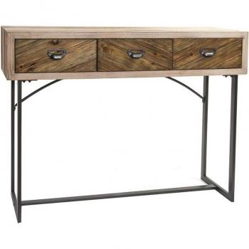 Consola de madera y metal estilo industrial para el hogar