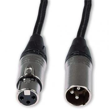 Citronic/Retro-Class XLR Female to XLR Male Braided Microphone Cable with Pure Copper Conductor / 6.0 Metre Black