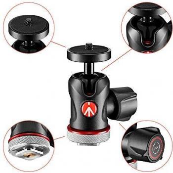 Manfrotto MH492LCD-BH, Centre Ball Head with Cold Shoe Connection for Monitors, LED, Microphones, Action Cameras and Accessories up to 4 kg