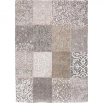 Alfombra Vintage Multi Ghent Beige 8982 de Louis De Poortere - 140 x 200 cm - Hecha en Bélgica - Acabado a Mano - Antideslizante Natural - 100% Algodón -