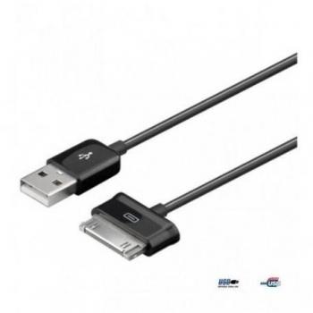 Cable USB 2.0 de 1,2 m para Samsung Galaxy Tab con conector de 30 pines, color negro