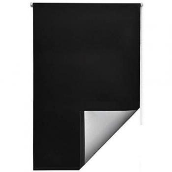 Estor enrollable oscurecedor termal Sol Royal 160x65 cm negro con fijación sin taladro