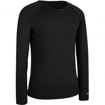 Icebreaker Shirt Unterhemd langarm Kids Oasis Long Sleeve Crewe - Top interior térmico para niño, color negro, talla DE: 06
