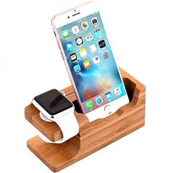AICase Watch Stand, iWatch Madera de bambú Base de Carga estación de Carga Stock Cuna Soporte para Apple Watch & iPhone 7 7 Plus 6 6 Plus 5S 5