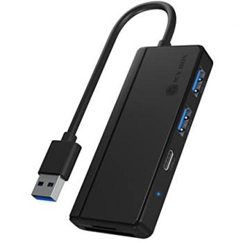 Hub USB 3.0 con Lector de Tarjetas (SD, microSD) y 3 Puertos (1 USB-C, 2 USB-A) - ICY BOX IB-HUB1423CR-U3