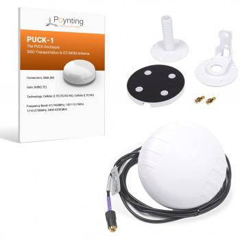 Antena Poynting PUCK-1-W 5G/LTE SISO para KFZ/Marina, SMA (M), 6dBi, 2m Cable Blanco