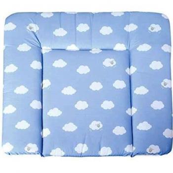 Alfombrilla de cambiador roba de 85x75 cm, coleccion textil roba Little cloud azul, suave alfombrilla de cambiador para bebé recubierto con pelicula de PU