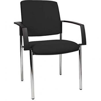 Silla Acolchada Apilable Topstar con Estructura de Cuatro Patas y Acabado Cromado