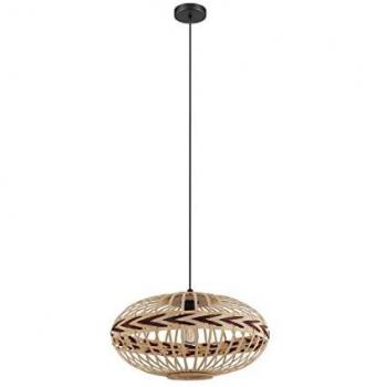 Lámpara Colgante Vintage Dondarrion LED E27 50cm, Diseño de Mimbre Natural, Estilo Hygge y Boho