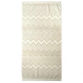 Toalla Jacquard Sulu Rustic Shapes 100x150 cm Beige, Algodón, Multicolor