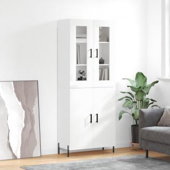 Armario alto de madera multicapa blanco pulido 69,5x34x180 cm