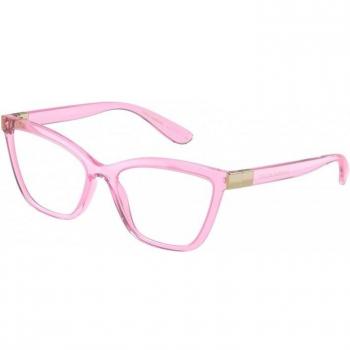Dolce & Gabbana DG5076 Women's Cat Eye Stylish Optical Glasses in Transparent Pink, Size 55 MM