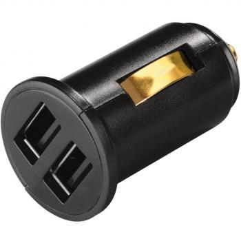 Hama Dual Piccolino II - Cargador con USB para coche, color negro