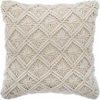 Cojín de Macramé Beige 40x40 cm Desmontable - Atmosphera
