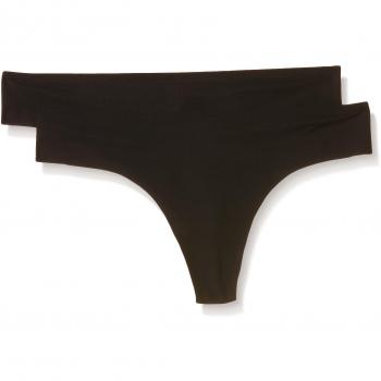 Odlo The String String Invisible de Deporte para Mujer, Paquete de 2, Color Negro - Negro, Talla XS