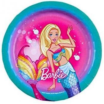 amscan 9902523 Barbie - Platos de papel para postre