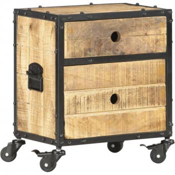 Rough Mango Wood Bedside Table 15.7x11.8x19.7