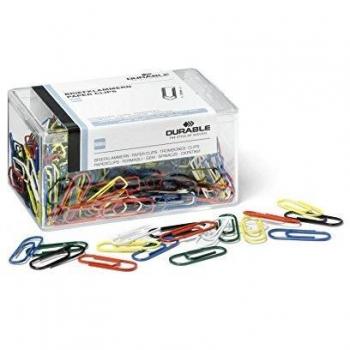 Clip de papel Durable 26 mm, colorido, 500 unidades