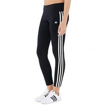 adidas ESS 3S Tight - Pantalón capri para mujer, color negro / blanco, talla L