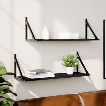 Estantes de pared 2 piezas negro 80x25x25,5 cm madera multicapa Vidaxl