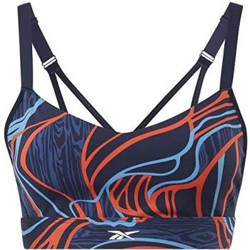 Reebok Sujetador Deportivo Lux Strappy Aop Azul XS Mujer Medium Impact