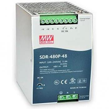 Fuente de alimentación conmutada MEAN WELL SDR-480P-48, 48 V, 10 A, 480 W para riel DIN