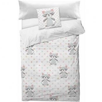 NORKIDS Funda nórdica Nordic Cat White Cama 90