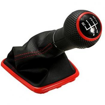 Sodial 58936 Palanca de Cambios con Pomo, Negro/Rojo