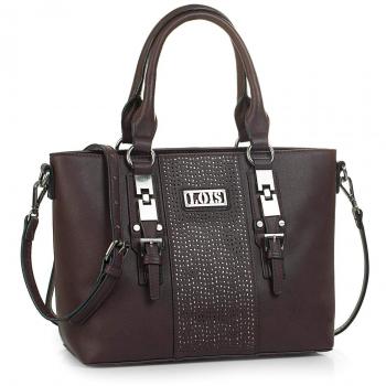 Lois - 95881 Bolso Tipo Shopping. con Doble asa y Bandolera Ajustable. Cierre con Cremallera. Bolsillo detrás Cremallera. Piel sintética Polipiel, Color Marron
