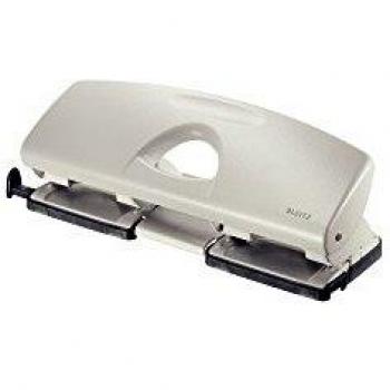 Perforador Leitz 4 Agujeros, Capacidad de 16 Hojas, Metal, Color Gris, Modelo 5022