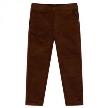 Pantalón infantil color coñac 128 con cinturilla elástica y bolsillos laterales
