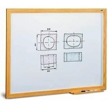 Pizarra blanca estratificada marco madera 70X95 cm