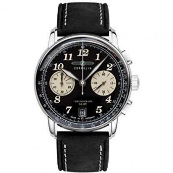 Zeppelin LZ 127 Graf Zeppelin Men's Quartz Chronograph Watch with Black Dial
