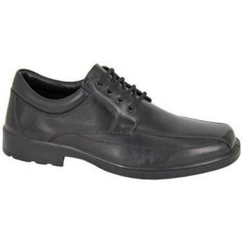 Roamers Men's Black Leather Lace-Up Shoes Size 10 UK