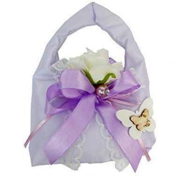 Bomboniera Bolsa Bolsa Pick lavanda y mariposa de tiza