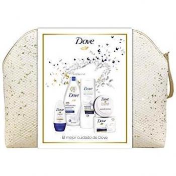Dove Neceser Brillos Mujer - Gel Hidratación Profunda 500 ml + Loción Esencial 400 ml + Tarro Crema 75 ml + Roll On Original 50 ml + Pastilla de jabón 100 gr